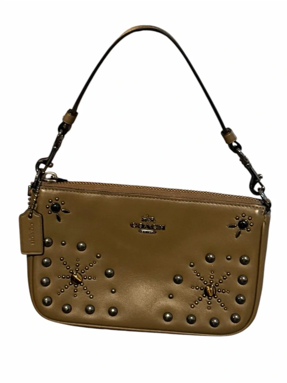 Coach Drifter Top Handle Satchel & Wristlet with Western Rivets & Tigers Eye - Picture 12 of 16